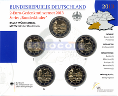 Германия 2 евро 2013 Баден-Вюртемберг (A,D,F,G,J) BU