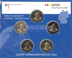 Германия 2 евро 2023 Гамбург (A,D,F,G,J) BU