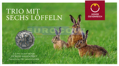 Австрия 5 евро 2026 Три кролика BU