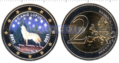 Эстония 2 евро 2021 Волк (C)