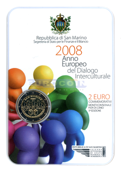 Сан Марино 2 евро 2008 Год межкультурного диалога
