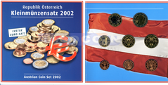 Австрия набор евро 2002 BU (8 монет)