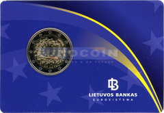 Литва 2 евро 2015, 30 лет флагу BU