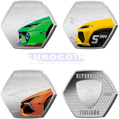 Италия 3 x 5 евро 2025 Lamborghini SET