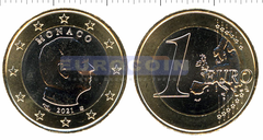 Монако 1 евро 2021 Альберт II