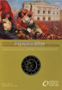 Португалия 2 евро 2010, 100 лет Республике BU