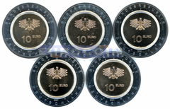 Германия 10 евро 2021 «На воде» (A,D,F,G,J)