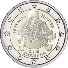 Словения 2 евро 2025 Мики Мустер PROOF