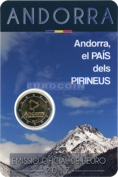 Андорра 2 евро 2017 страна в Пиренеях BU