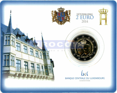 Люксембург 2 евро 2014 Вступление на трон Герцога Жана BU