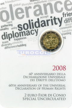 Италия 2 евро 2008 Права человека BU
