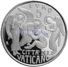 Ватикан 5 Евро 2019 Площадь Сан Пьетро