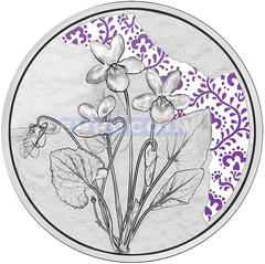 Австрия 10 евро 2024 Фиалка PROOF