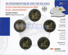 Германия 2 евро 2021 Саксония-Анхальт (A,D,F,G,J) BU