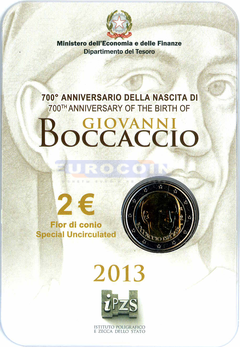 Италия 2 евро 2013 Джованни Боккаччо BU