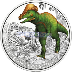 Австрия 3 евро 2022 Пахицефалозавр