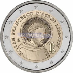 Италия 2 евро 2026 Франциск Ассизский