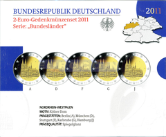 Германия 2 евро 2011 Северный Рейн-Вестфалия (A,D,F,G,J) PROOF