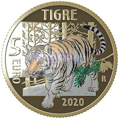 Италия 5 Евро 2020 Тигр