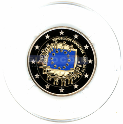 Франция 2 евро 2015, 30 лет флагу PROOF