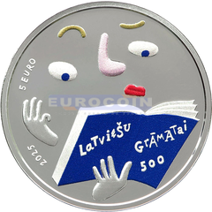 Латвия 5 евро 2025 Латвийская книга