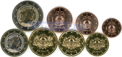 Латвия набор евро 2014 UNC