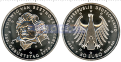 Германия 20 евро 2020 Людвиг ван Бетховен