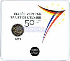 Франция 2 евро 2013 Елисейский договор BU