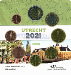 Нидерланды набор евро 2021 UNC в блистере
