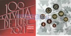 Латвия набор евро 2021 BU (9 монет)