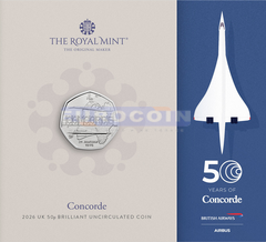 Великобритания 50 пенсов 2026 Конкорд