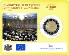 Люксембург 2 евро 2009, 10 лет валютному союзу BU