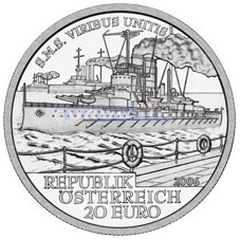 Австрия 20 евро 2006 Фрегат «Вирибус Унитис»