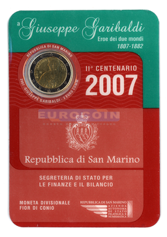 Сан Марино 2 евро 2007 Джузеппе Гарибальди