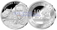 Бельгия 10 евро 2014 Адольф Сакс
