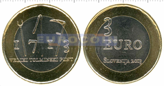 Словения 3 евро 2013 Бунт 1713 года